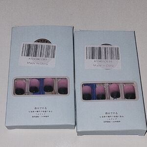 Gradient Pink and Black Press-On Nails